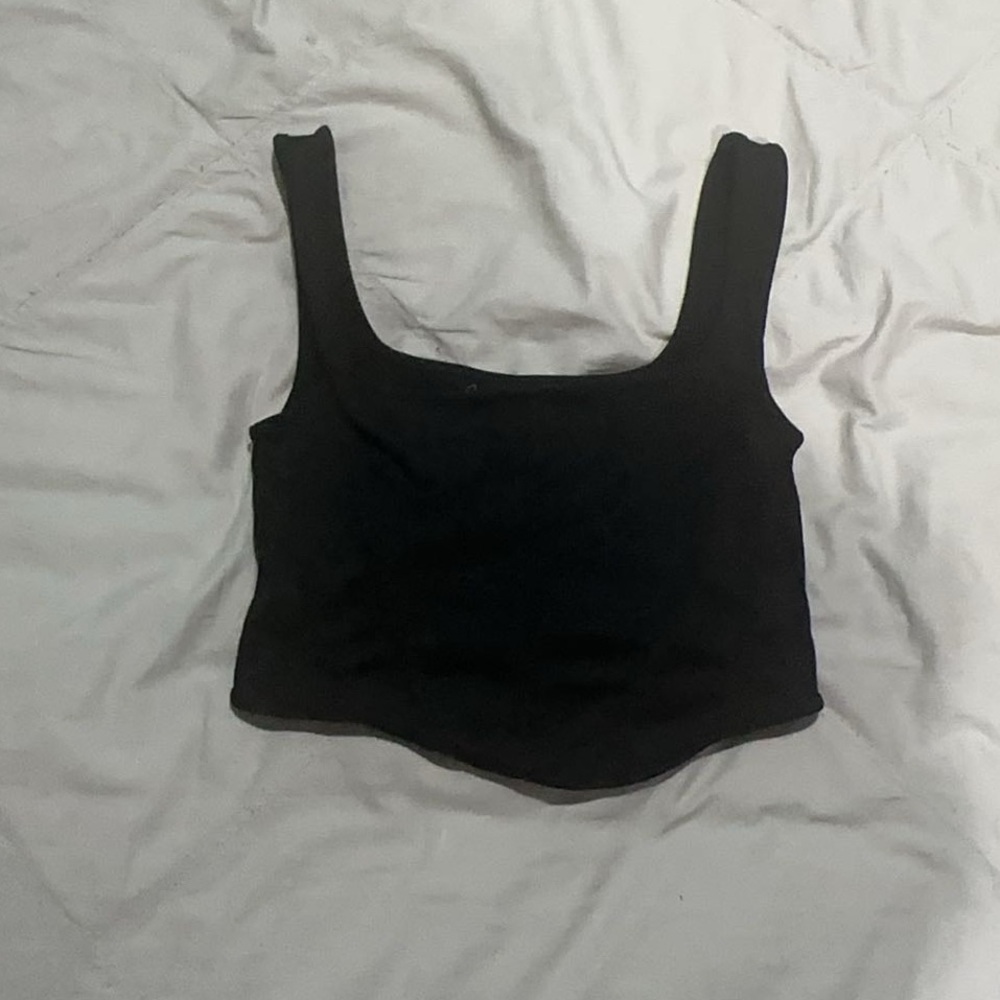 Black Bandana Shaped Tank Top, Size Medium